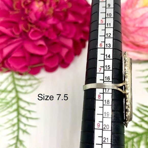 VINTAGE⚜️STERLING SILVER Filigree Abalone Ring - Picture 10 of 10